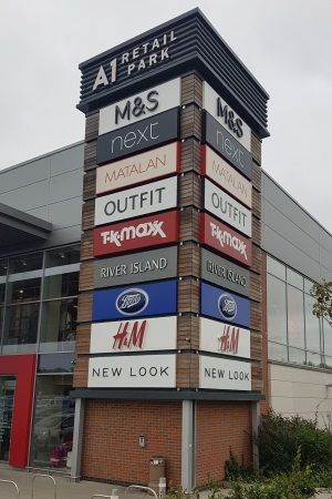A1 Retail Park totem sign