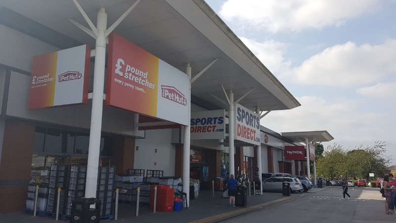 Poundstretcher and Sports Direct stores